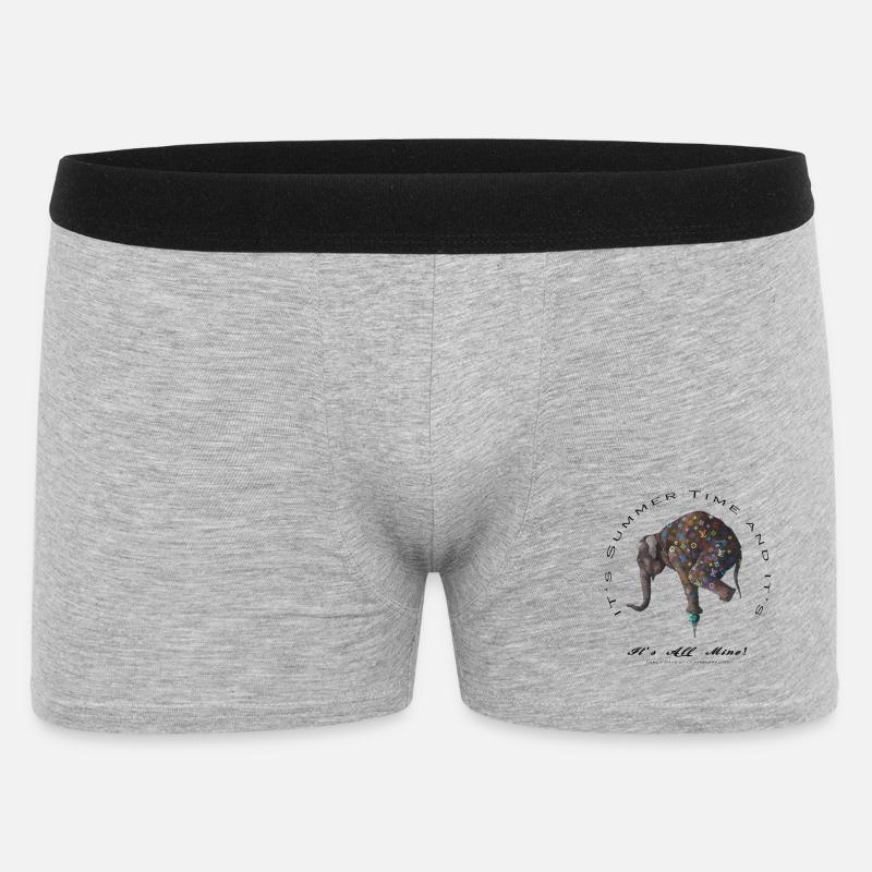 Mode Elefant - Männer Boxer Shorts - Grau meliert