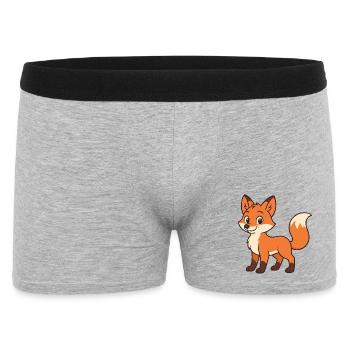 Niedlicher Cartoon-Fuchs für Kinderkleidung - Männer Boxer Shorts - Grau meliert - Vorne