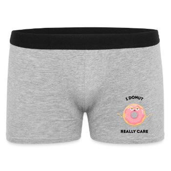 Funny Donut Pun – I Donut Really Care - Men's Boxer Shorts - heather grey - Front
