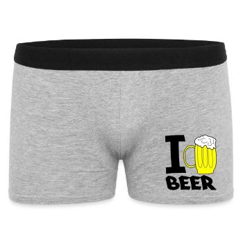 Croquis de chope de chope de bière jaune - Boxer Homme - gris chiné - Devant