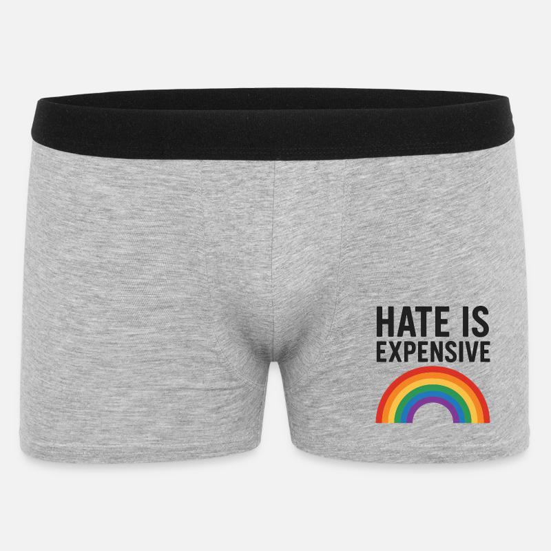 Hate Is Expensive Rainbow - Männer Boxer Shorts - Grau meliert