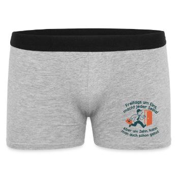 Vendredi évasion à dix heures. Enfin le week-end. - Boxer Homme - gris chiné - Devant
