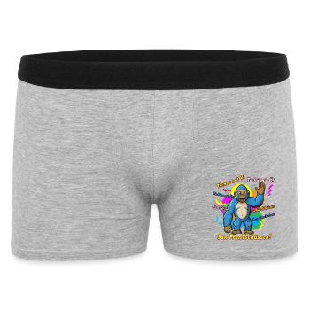 Bunter Bigfoot Abschiedssprüche. Wortwitz - Männer Boxer Shorts - Grau meliert - Vorne