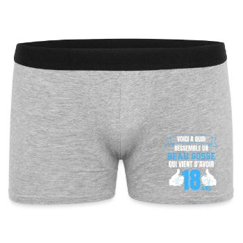 Birthday 18 Years Boy Funny Handsome - Men's Boxer Shorts - heather grey - Front