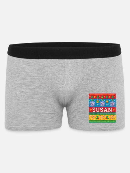 Personalised Susan Christmas Art - Men's Boxer Shorts - heather grey