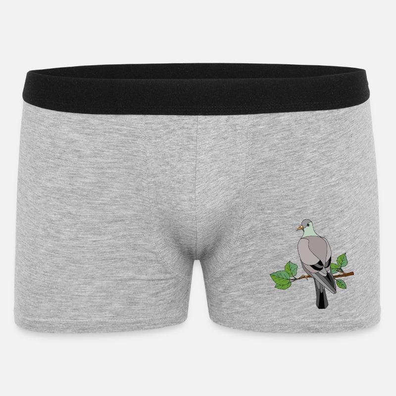 Bunter Vogel - Männer Boxer Shorts - Grau meliert