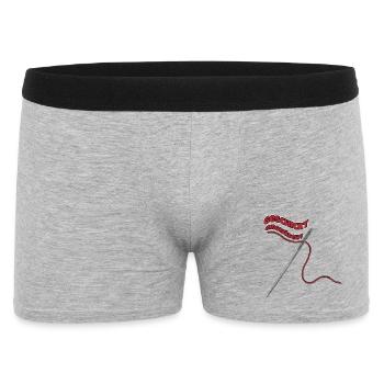 Geschickt Eingefädelt – Nadelkunst (Oder: Gef...) - Männer Boxer Shorts - Grau meliert - Vorne