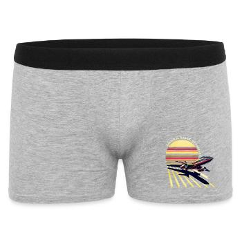 Retro Airplane Sunset (basé !) - Boxer Homme - gris chiné - Devant