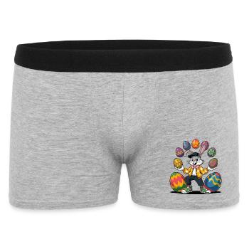 Lapin de Pâques avec des œufs colorés - Boxer Homme - gris chiné - Devant