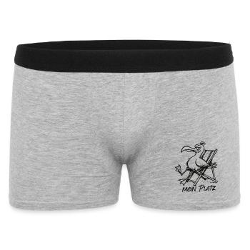 Pelican on the beach chair – My place - Men's Boxer Shorts - heather grey - Front