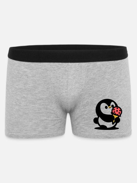 Kleiner Pinguin mit Eis - Men's Boxer Shorts - heather grey