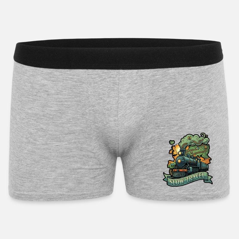 Langsamer Dampfzug - Männer Boxer Shorts - Grau meliert