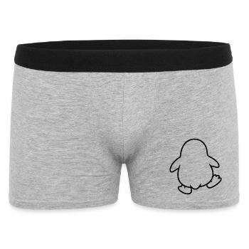 Pinguin watscheln - Männer Boxer Shorts - Grau meliert - Vorne