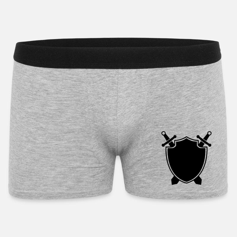 Bouclier médiéval avec épée - Boxer Homme - gris chiné