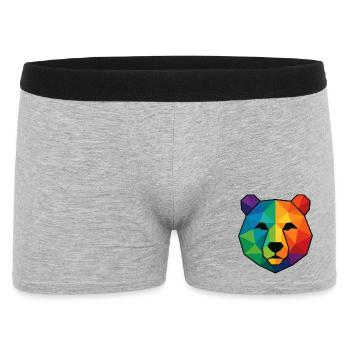 Colorful pop art low poly bear - Men's Boxer Shorts - heather grey - Front