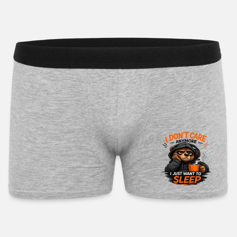 Grumpy Bear Sleep Tee Design - Men's Boxer Shorts - heather grey