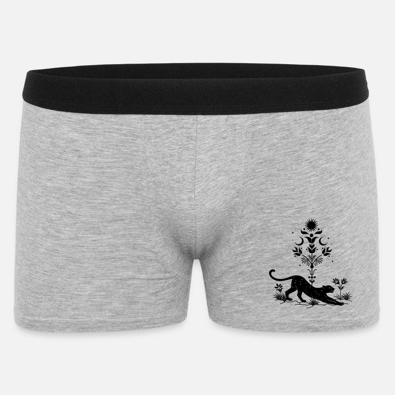 Cosmic Leopard Boho - Männer Boxer Shorts - Grau meliert