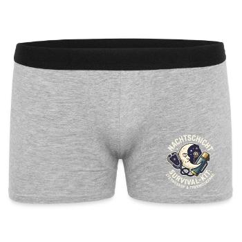 Nachtschicht Survival Kit Pflegekraft Motiv - Männer Boxer Shorts - Grau meliert - Vorne