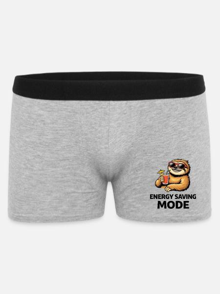 Energy Saving Mode Sloth Funny Quote - Men's Boxer Shorts - heather grey