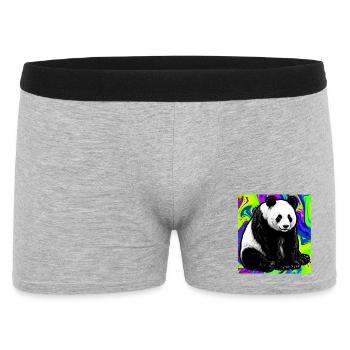 Panda - Männer Boxer Shorts - Grau meliert - Vorne