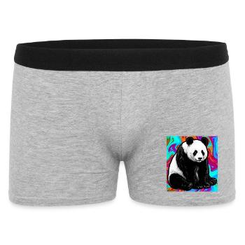 panda - Men's Boxer Shorts - heather grey - Front