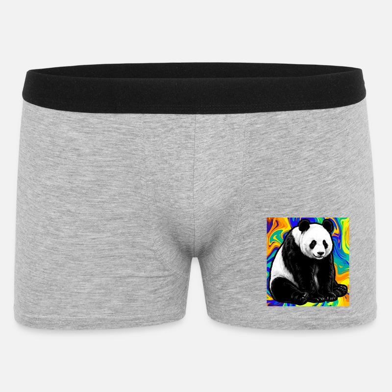 Panda - Männer Boxer Shorts - Grau meliert