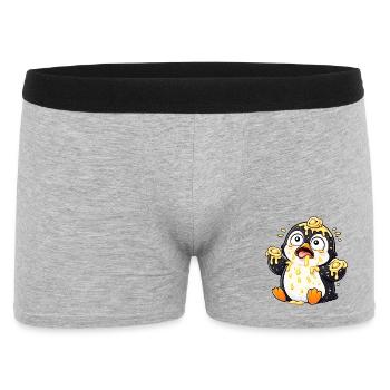 Pingouin mignon avec Tortellini maladroite - Boxer Homme - gris chiné - Devant
