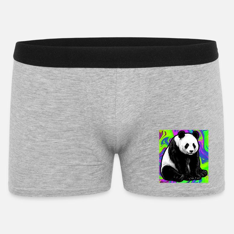 Panda - Männer Boxer Shorts - Grau meliert