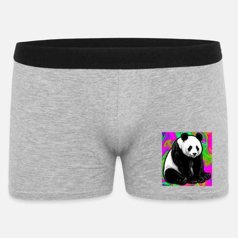 Panda - Männer Boxer Shorts - Grau meliert