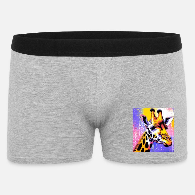 Giraffe - Männer Boxer Shorts - Grau meliert