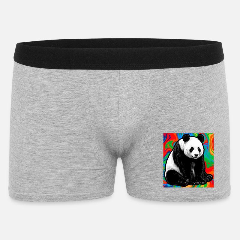 Panda - Männer Boxer Shorts - Grau meliert