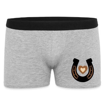 Horseshoe Heart Equestrian Luck - Men's Boxer Shorts - heather grey - Front