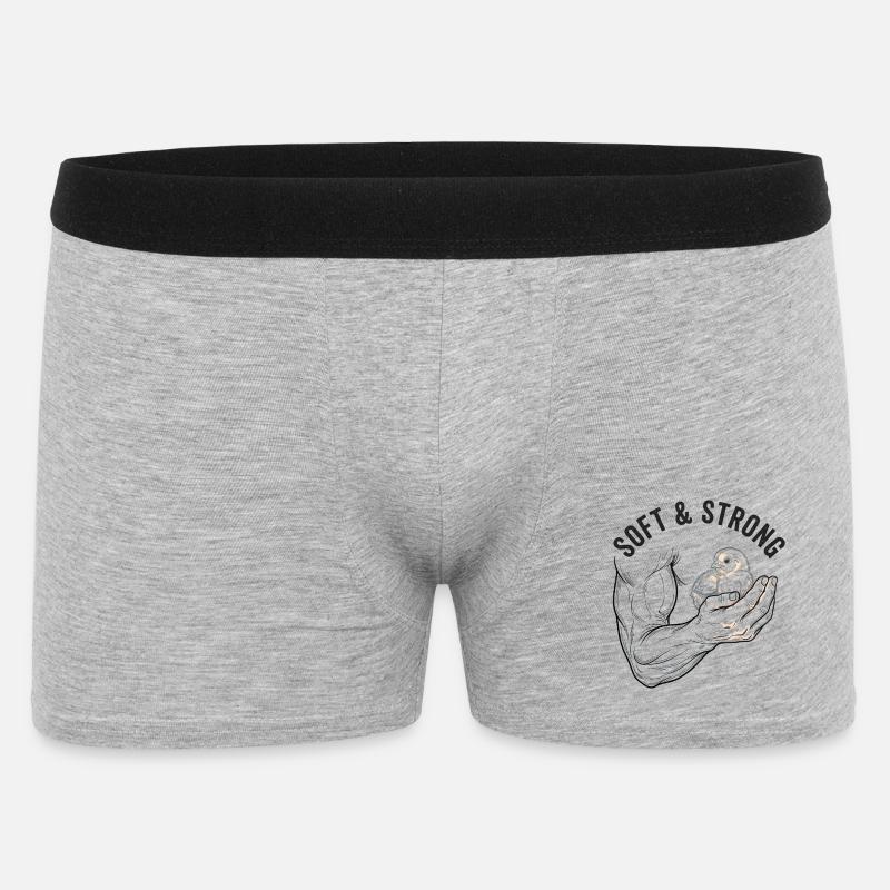 Stark und Sanft - Männer Boxer Shorts - Grau meliert