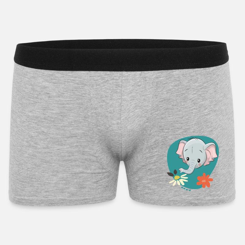 Éléphant - Boxer Homme - gris chiné