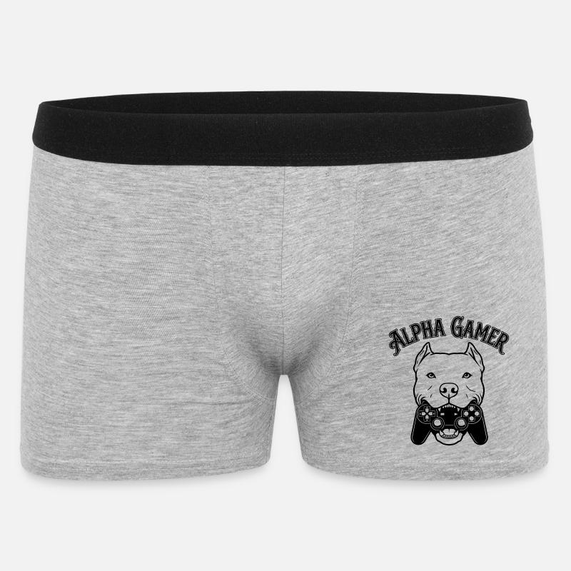 Alpha Gamer - Männer Boxer Shorts - Grau meliert