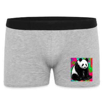 panda - Men's Boxer Shorts - heather grey - Front