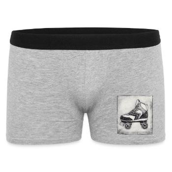 Roller Roller Retro - Sculpté à la main imprimable - Boxer Homme - gris chiné - Devant