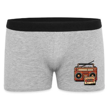 Retro boombox and cassette - Men's Boxer Shorts - heather grey - Front