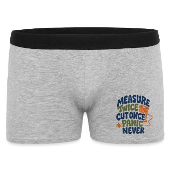 Mesure deux fois, coupe une fois humour - Boxer Homme - gris chiné - Devant