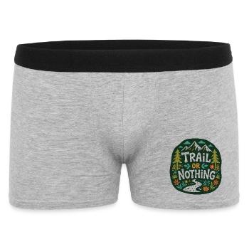 Trail or Nothing Berglauf-Design - Männer Boxer Shorts - Grau meliert - Vorne