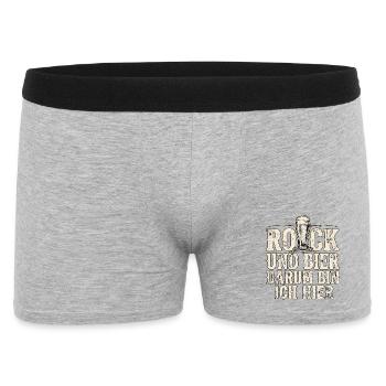 Rocker Und Bier - Männer Boxer Shorts - Grau meliert - Vorne
