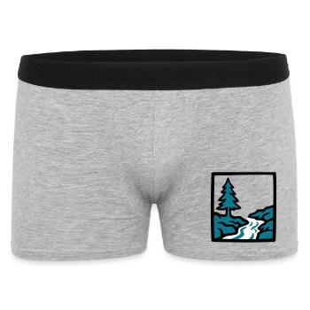 Logo de la nature de la forêt de la rivière - Boxer Homme - gris chiné - Devant