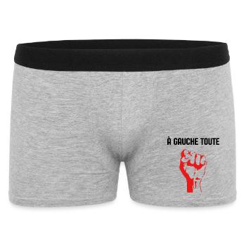 à Gauche Toute  humour politique élection 2027 LFI - Boxer Homme - gris chiné - Devant
