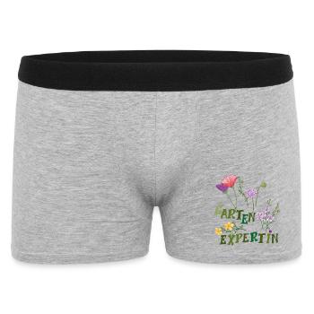 Gartenexpertin  - Männer Boxer Shorts - Grau meliert - Vorne