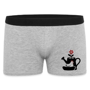 Graphique graphique de nid de poulet en arrosoir - Boxer Homme - gris chiné - Devant