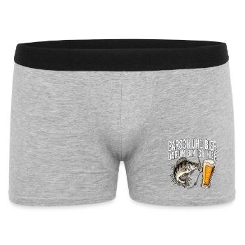 Barsch Angeln Und Bier - Männer Boxer Shorts - Grau meliert - Vorne