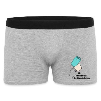 So trinken das die Einheimischen - Männer Boxer Shorts - Grau meliert - Vorne