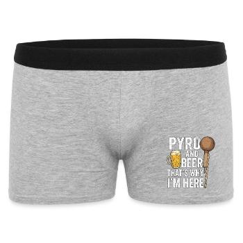 Pyro Strobe Rocket Beer - Männer Boxer Shorts - Grau meliert - Vorne
