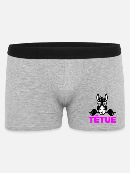 Hartnäckig - Männer Boxer Shorts - Grau meliert