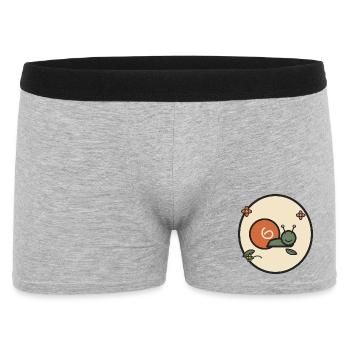 Weiche Schnecke im Blumenkreis - Männer Boxer Shorts - Grau meliert - Vorne